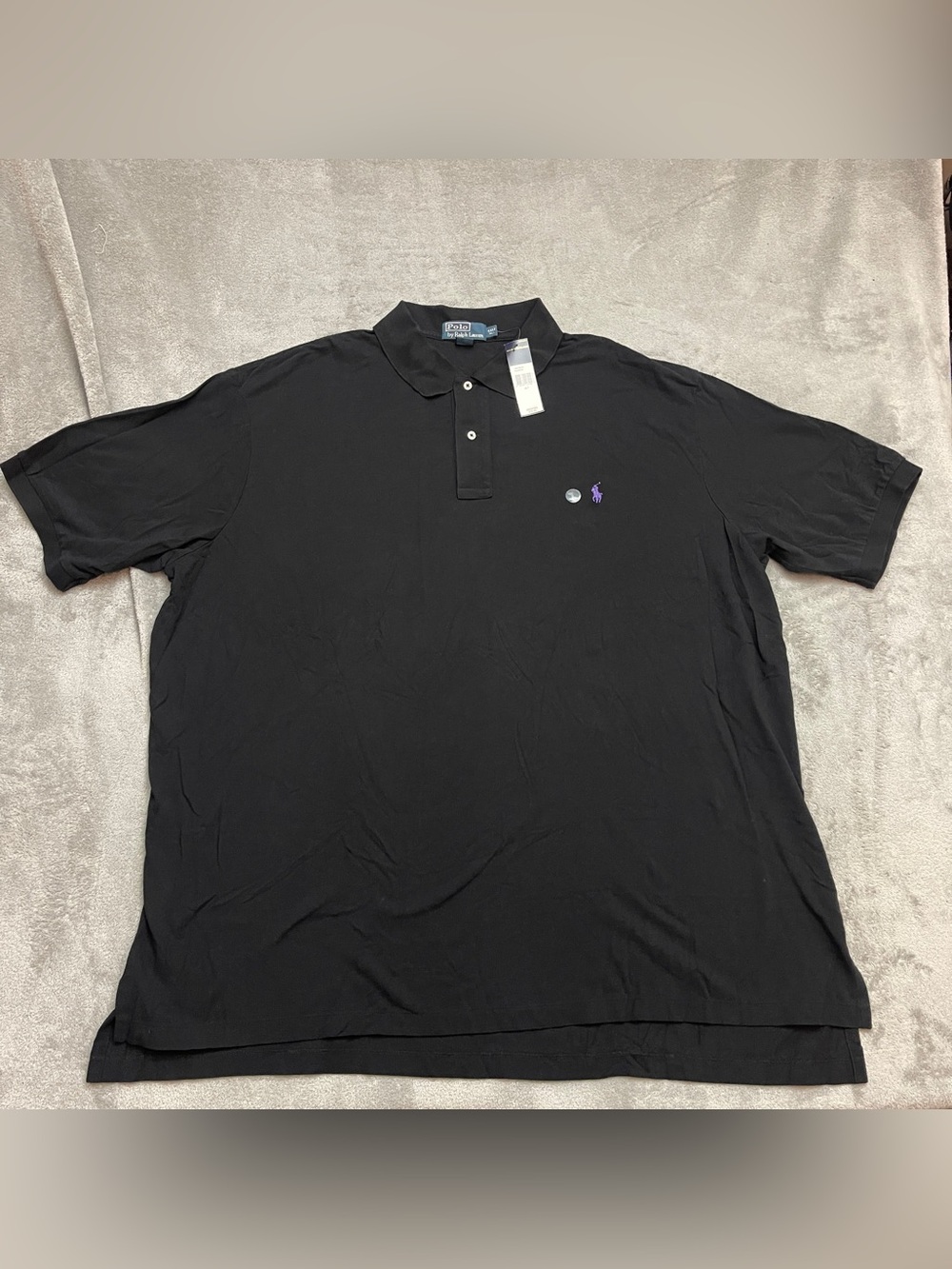 Polo Ralph Lauren Vintage 90s Deadstock 4XLT Black Short Sleeve Polo Shirt